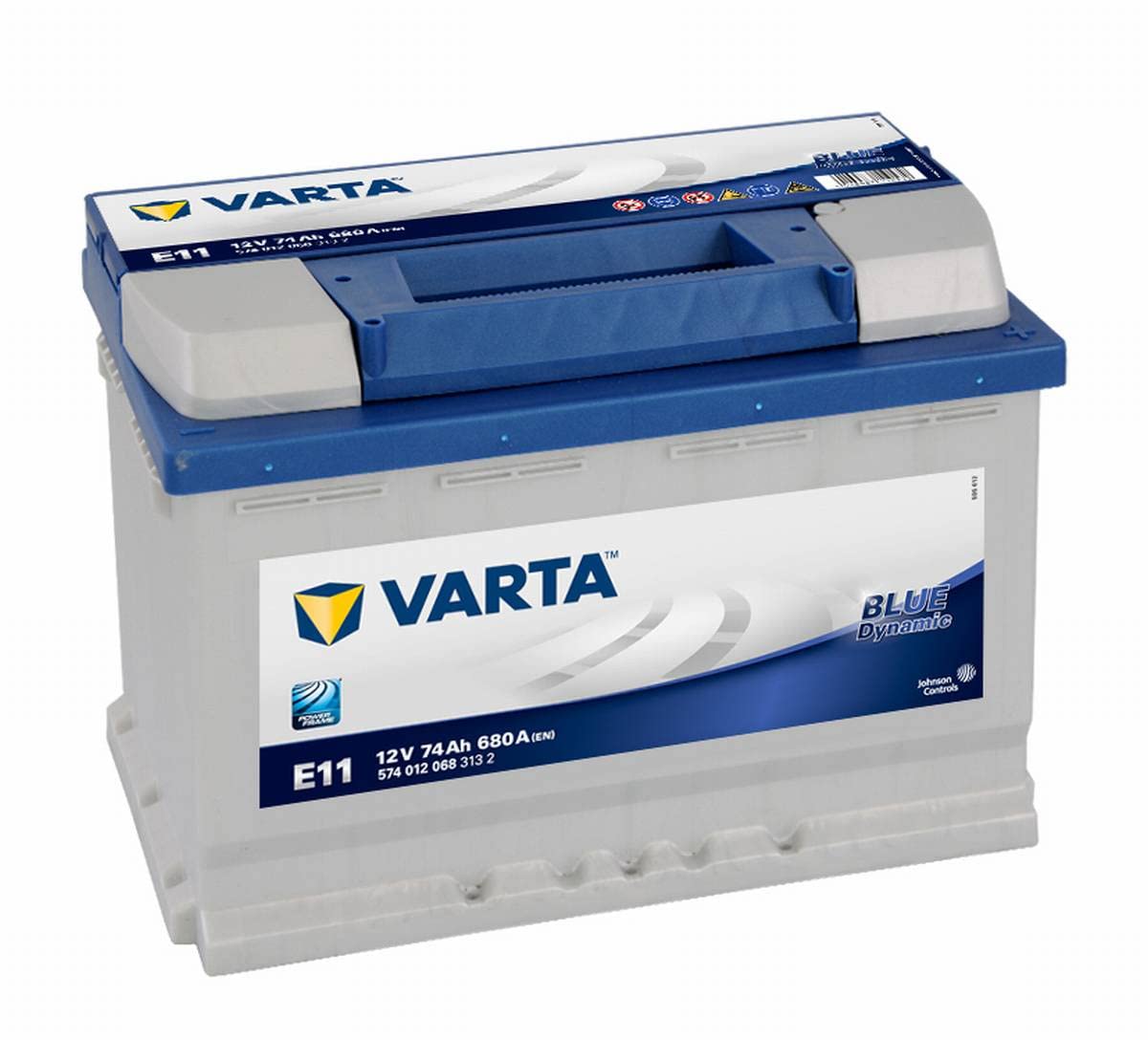 Varta mercury oxide, E11 Blue Dynamic Autobatterie, 574 012 068 3132, 74Ah, 680A von Varta