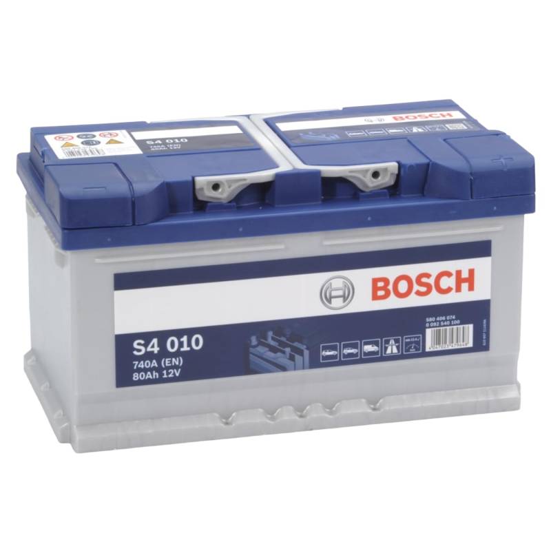 Bosch S4 010 Autobatterie 80 Ah - 740 A - 12 V, Blei-Säure-Batterie für Fahrzeuge ohne Start-Stopp-Automatik - Polarität: links - rechts +, 315 x 175 x 175 mm von Bosch Automotive