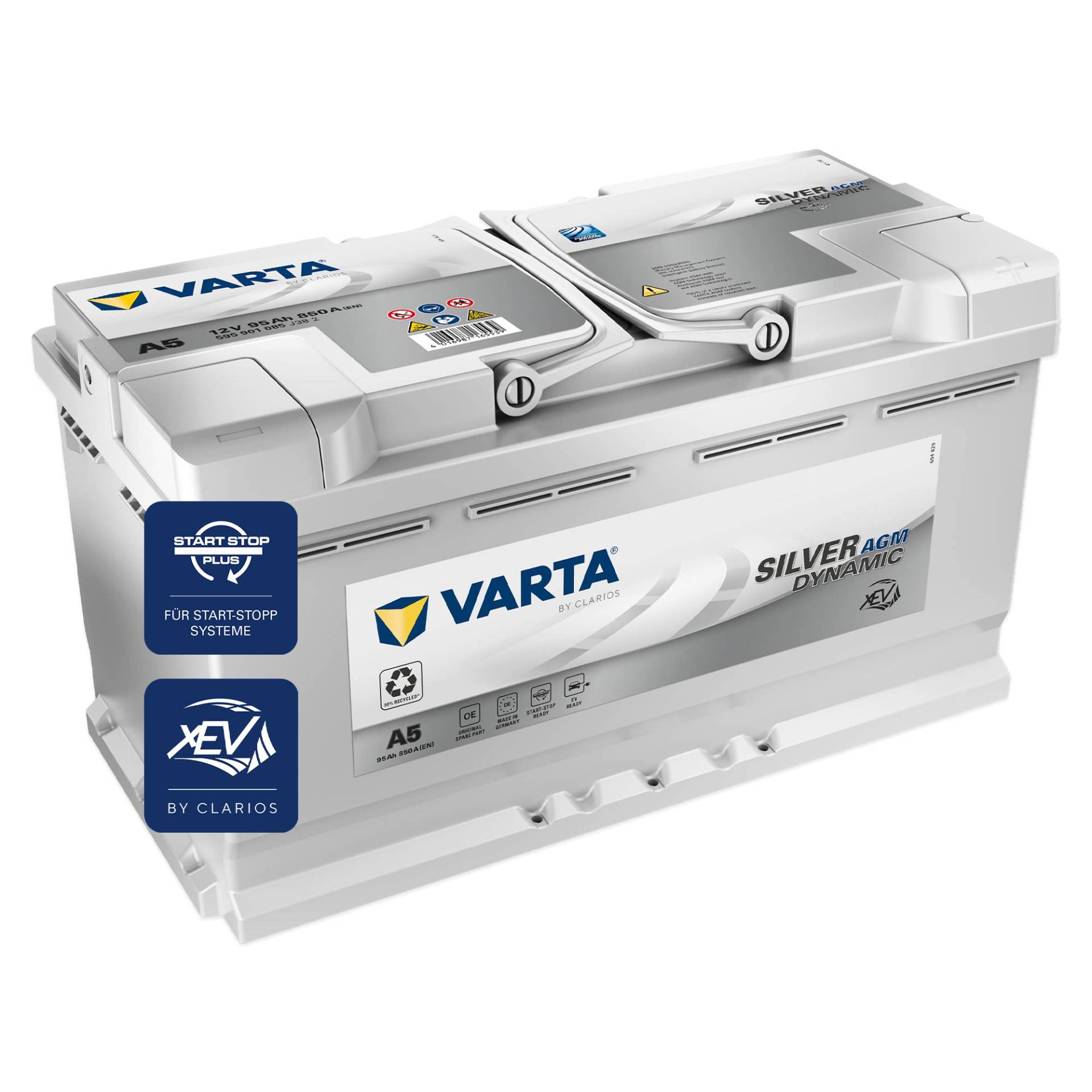 Silver Dynamic AGM xEV 95Ah 850A 353x175x190mm von Varta