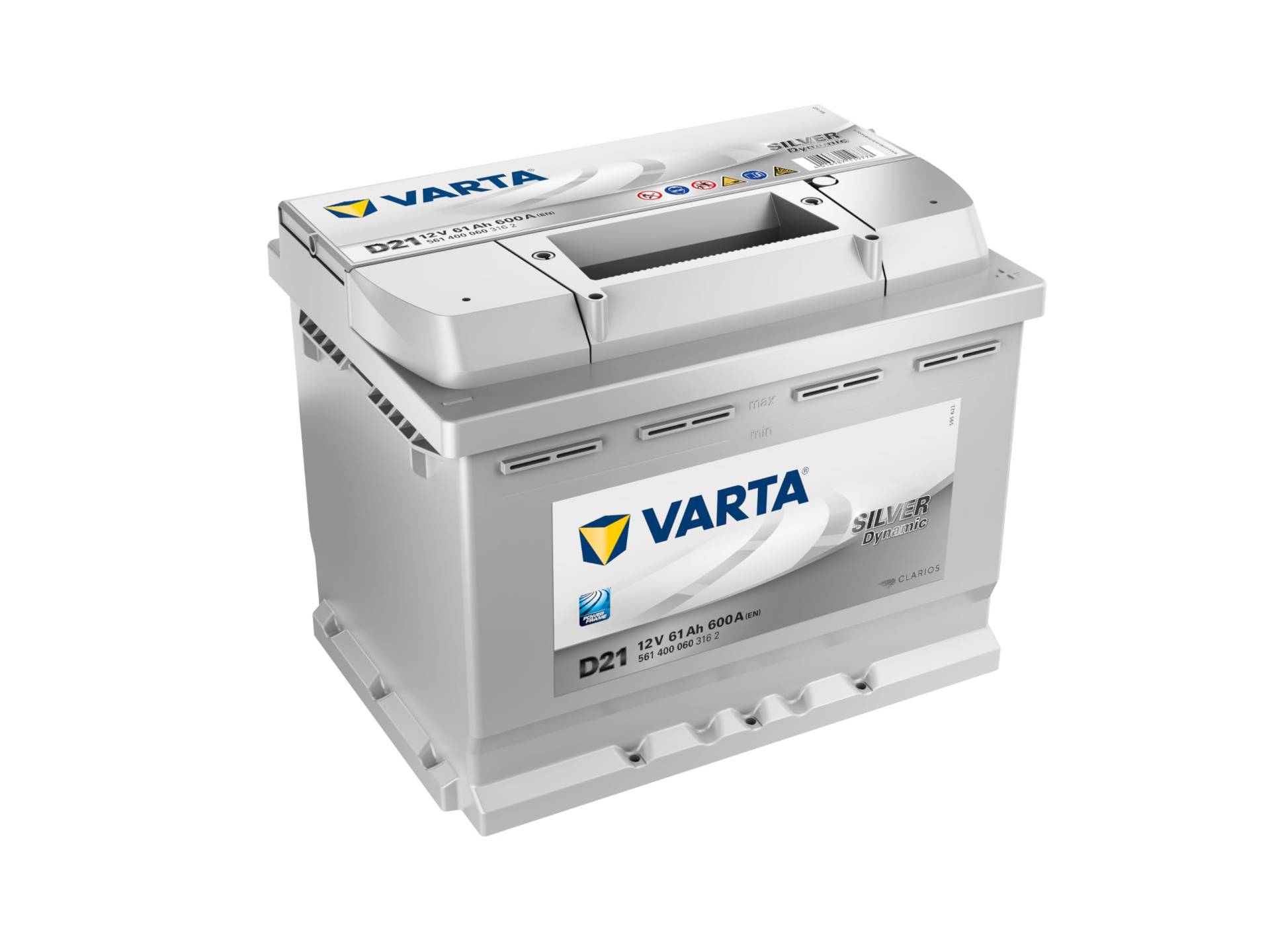 VARTA D21 Silver Dynamic Autobatterie 561 400 060 3162, 12V, 61Ah, 600A von Varta