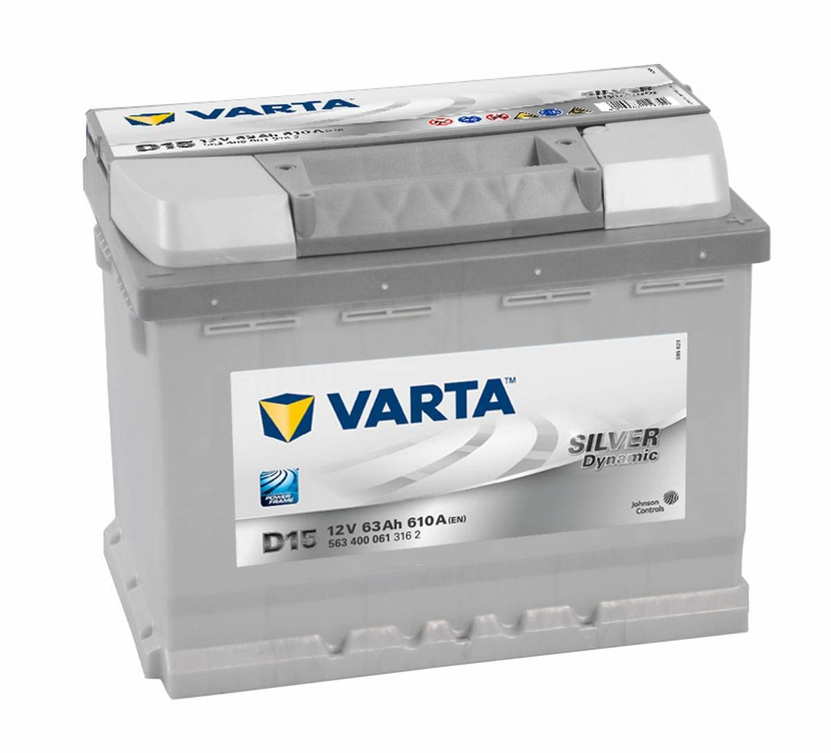 VARTA Silver Dynamic D15 Autobatterie, 563 400 061, 12 V, 63 Ah, 610 A von Varta