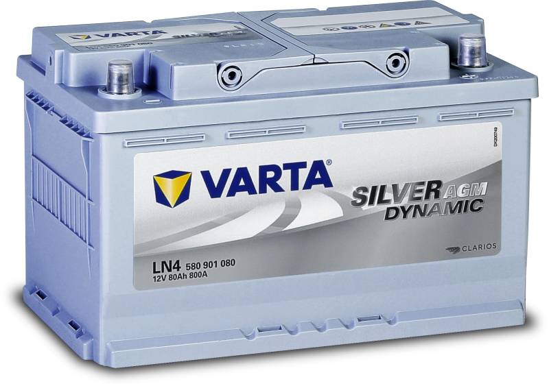 Varta 580901080D852 Silver Dynamic AGM Autobatterien, für PKW, 12 V, 80 Ah, 800 A (EN) von Varta