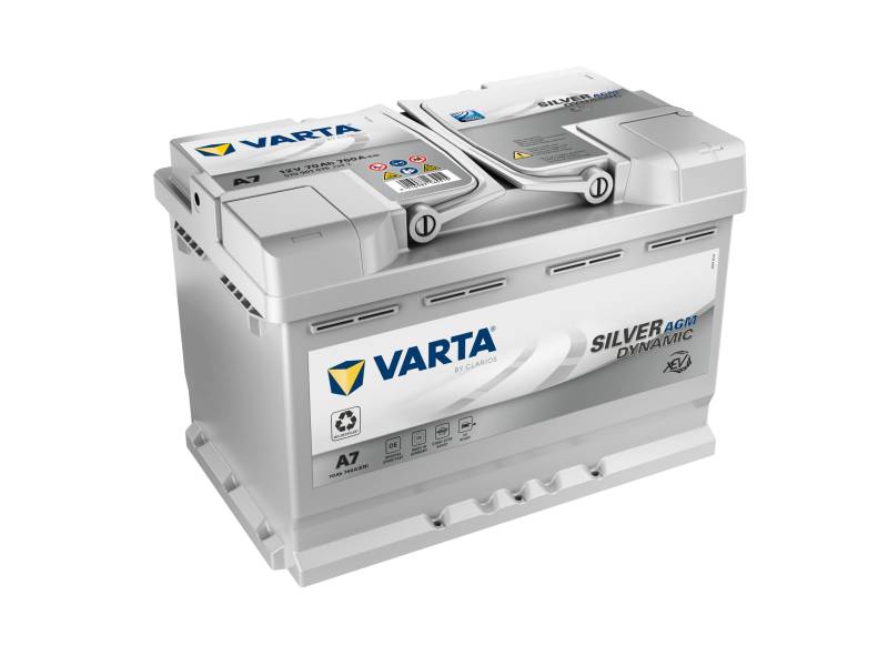 VARTA Silver Dynamic AGM Batterie A7 (E39) – Start-Stop und xEV Autobatterie 12V 70Ah 760A – Starterbatterie für Autos mit hohem Energiebedarf von Varta