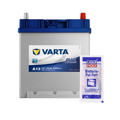 Varta Starterbatterie BLUE dynamic 40 Ah 330 A A13+10g Pol-Fett für Aixam, Daihatsu, Gm Korea, Honda, Hyundai, Kia, Piaggio, Suzuki von Varta