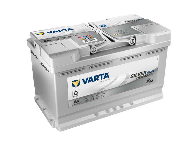 VARTA Silver Dynamic AGM Batterie A6 – Start-Stop und xEV Autobatterie 12V 80Ah 800A – Starterbatterie für Autos mit hohem Energiebedarf von Varta