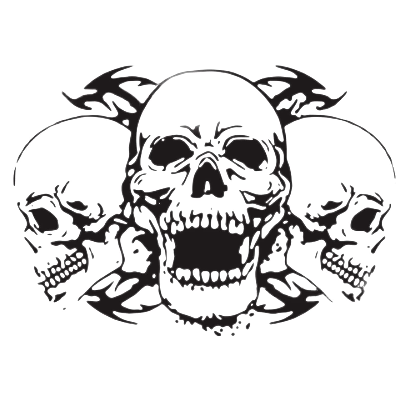 Vastsea Skull Aufkleber, Skull Totenkopf Motorhaube Sticker, Skull Totenkopf Autoaufkleber Tattoo,für Autos(Schwarz) von Vastsea