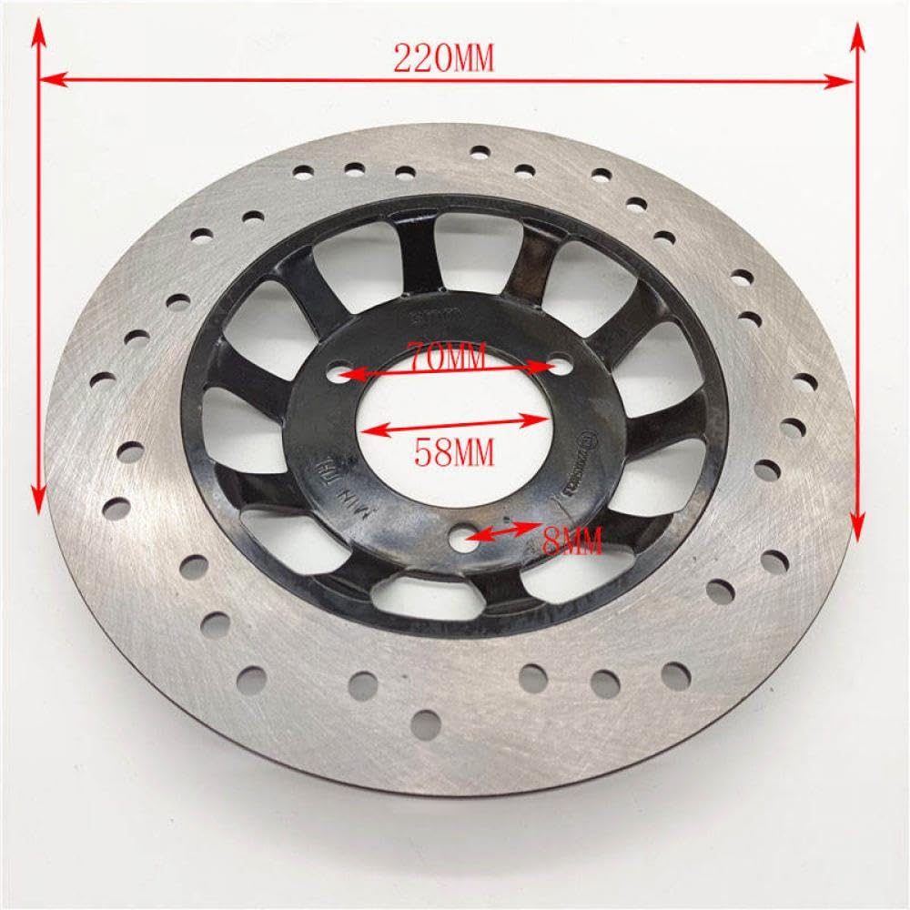 220MM 58MM Dreiloch-Bremsscheibe, kompatibel mit ATV-Elektromotorrad-Ersatzteilen von VbCLKG