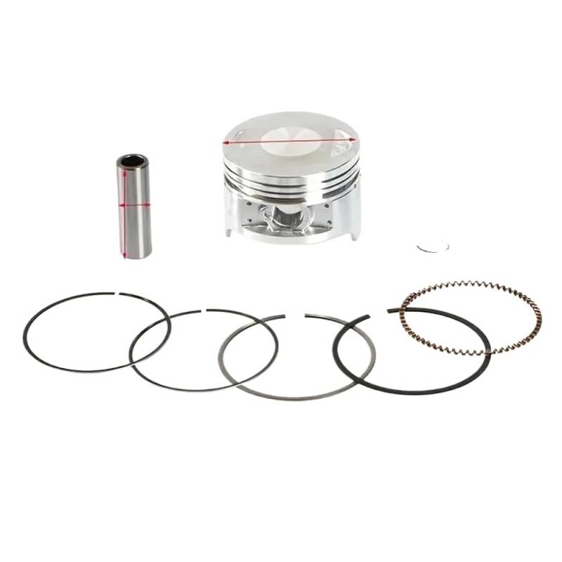 56,5 mm Kolben, 62 mm Ring, 15 mm Stift, kompatibel mit CG125 CG150 CG200 Motorrad-Motor-Ersatzteil(CG200) von VbCLKG