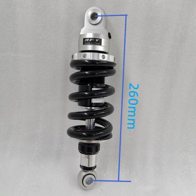 600LBS Einstellbarer Stoßdämpfer, kompatibel mit FZ1 FZ6 R3 GSX750 Z900 CBR125 VT 600 MSX 125(260mm black) von VbCLKG