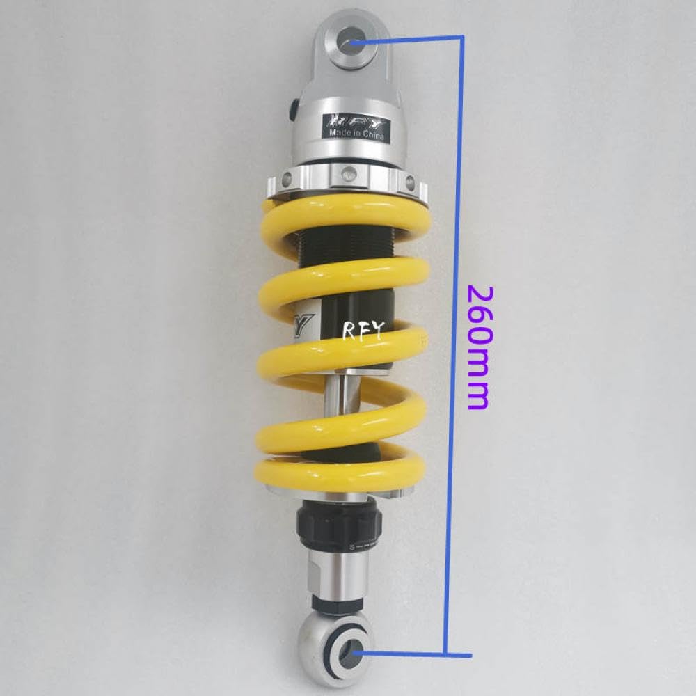 600LBS Einstellbarer Stoßdämpfer, kompatibel mit FZ1 FZ6 R3 GSX750 Z900 CBR125 VT 600 MSX 125(260mm yellow) von VbCLKG