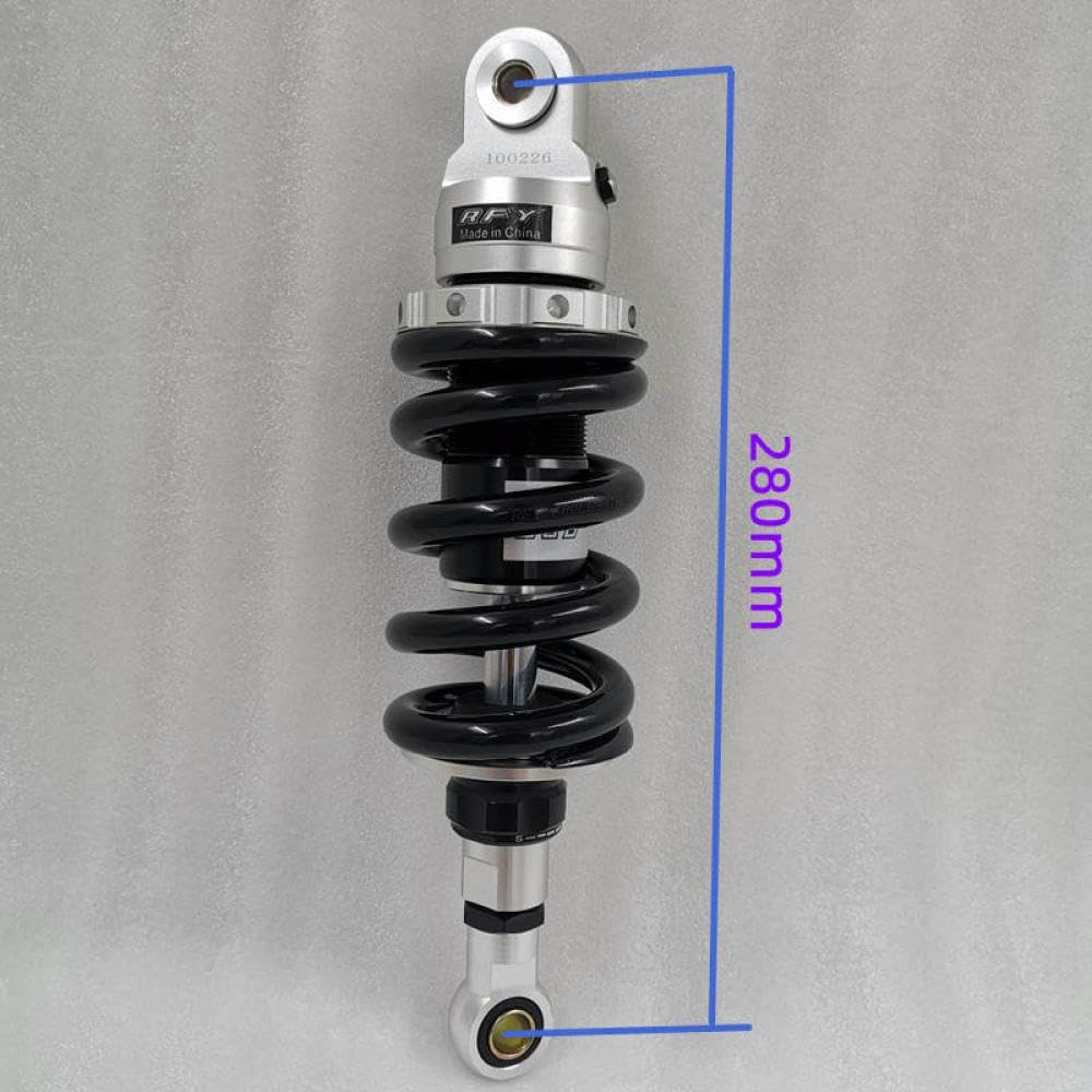 600LBS Einstellbarer Stoßdämpfer, kompatibel mit FZ1 FZ6 R3 GSX750 Z900 CBR125 VT 600 MSX 125(280mm black) von VbCLKG