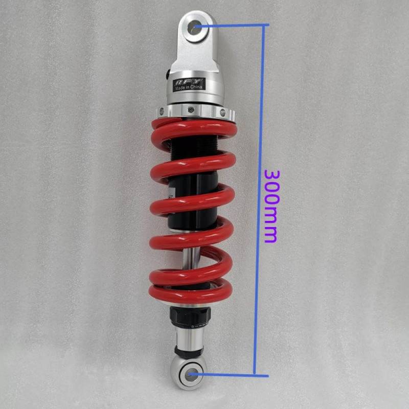 600LBS Einstellbarer Stoßdämpfer, kompatibel mit FZ1 FZ6 R3 GSX750 Z900 CBR125 VT 600 MSX 125(300mm red) von VbCLKG