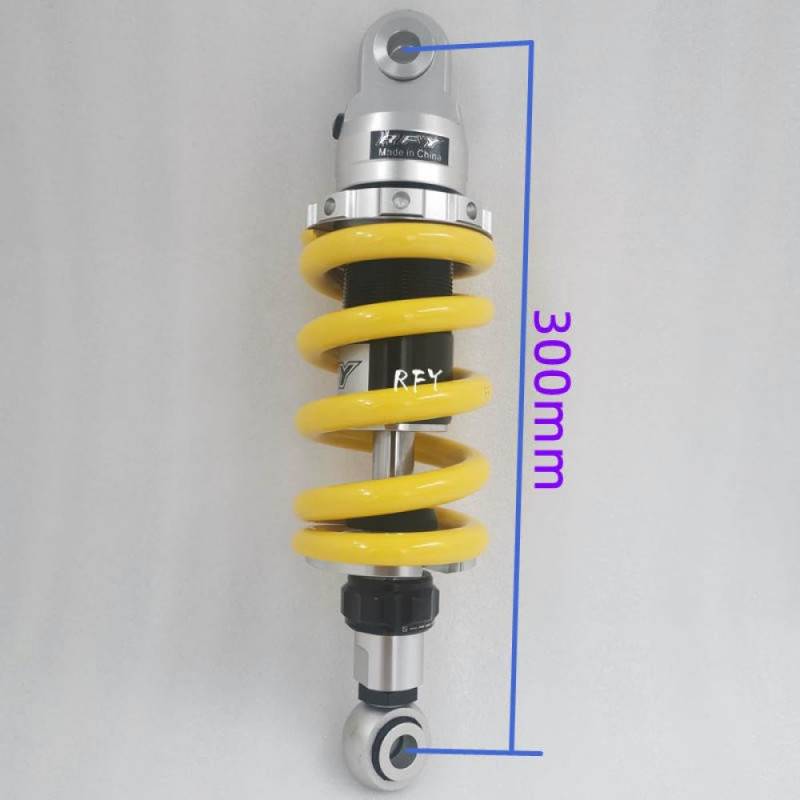 600LBS Einstellbarer Stoßdämpfer, kompatibel mit FZ1 FZ6 R3 GSX750 Z900 CBR125 VT 600 MSX 125(300mm yellow) von VbCLKG