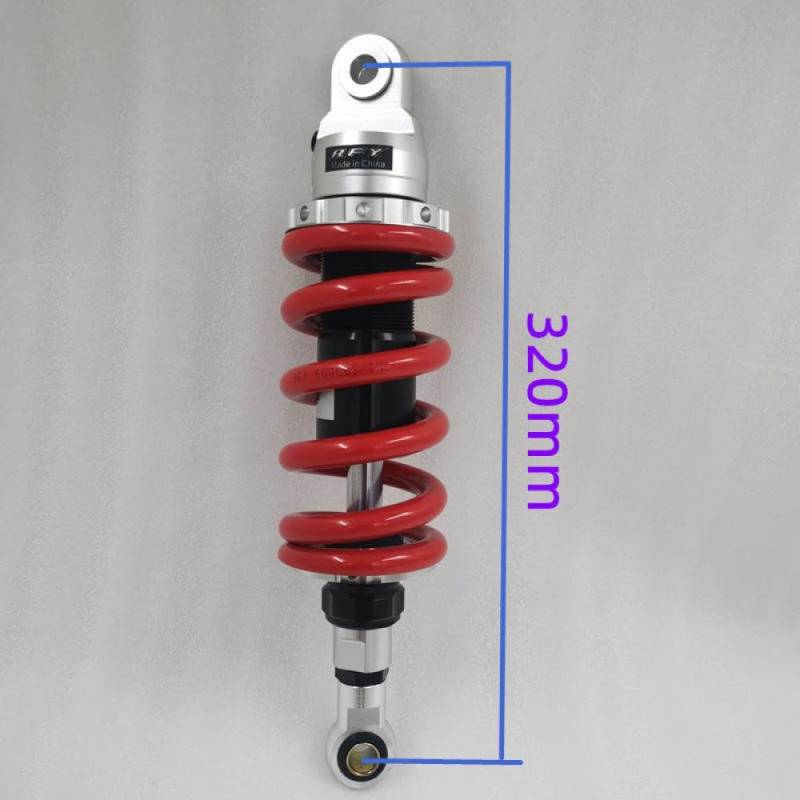 600LBS Einstellbarer Stoßdämpfer, kompatibel mit FZ1 FZ6 R3 GSX750 Z900 CBR125 VT 600 MSX 125(320mm red) von VbCLKG