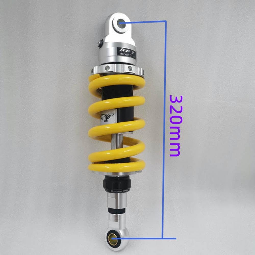 600LBS Einstellbarer Stoßdämpfer, kompatibel mit FZ1 FZ6 R3 GSX750 Z900 CBR125 VT 600 MSX 125(320mm yellow) von VbCLKG