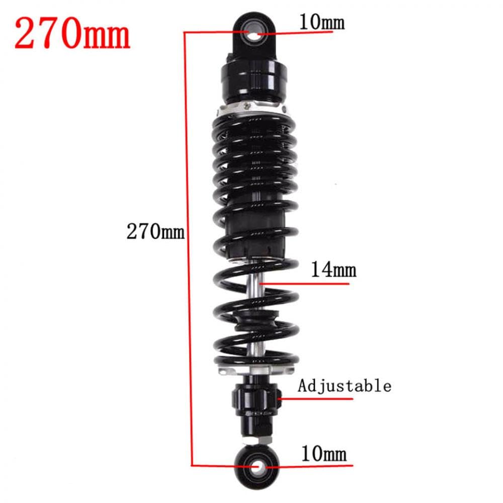 Einstellbare Luftstoßdämpfer-Hinterradaufhängung Kompatibel mit Motorräder von 270 mm bis 360 mm, kompatibel mit verschiedenen Marken(270mm Black Round) von VbCLKG