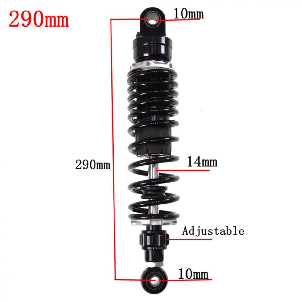 Einstellbare Luftstoßdämpfer-Hinterradaufhängung Kompatibel mit Motorräder von 270 mm bis 360 mm, kompatibel mit verschiedenen Marken(290mm Black Round) von VbCLKG