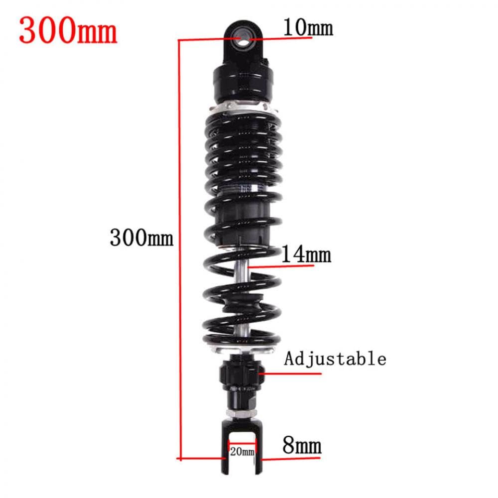 Einstellbare Luftstoßdämpfer-Hinterradaufhängung Kompatibel mit Motorräder von 270 mm bis 360 mm, kompatibel mit verschiedenen Marken(300mm Black Fork) von VbCLKG