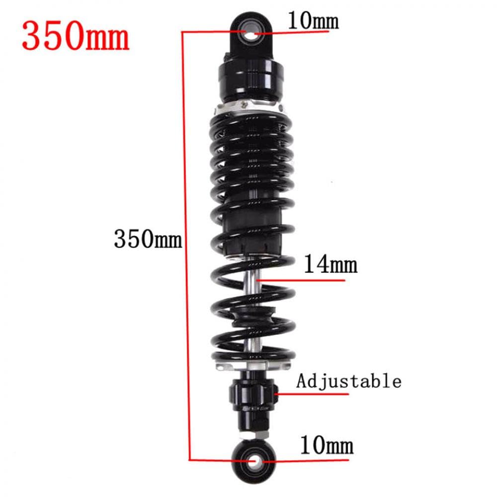 Einstellbare Luftstoßdämpfer-Hinterradaufhängung Kompatibel mit Motorräder von 270 mm bis 360 mm, kompatibel mit verschiedenen Marken(350mm Black Round) von VbCLKG