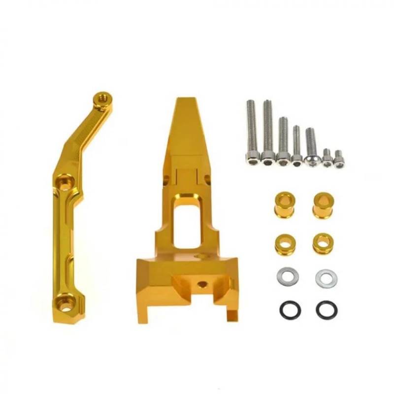 Lenkungsdämpferstabilisator mit Montagehalterungssatz, kompatibel mit MT-09 Tracer-Modellen 2015 2016 2017(Gold bracket) von VbCLKG