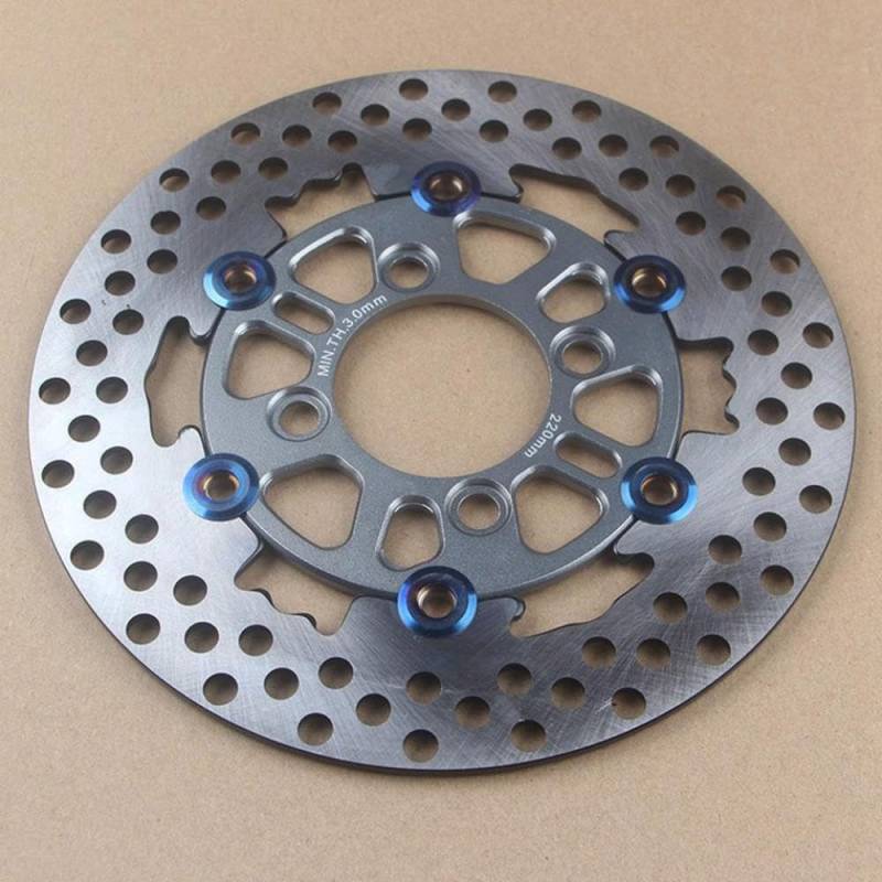 Schwimmende CNC-Bremsscheibe mit 4 Löchern, 220 mm x 55 mm Teilung, Kompatibel mit kompatible Motorradmodelle MSX125 M3 M5 M6 Z6 Electric Monkey Modify(Gray floating disc) von VbCLKG