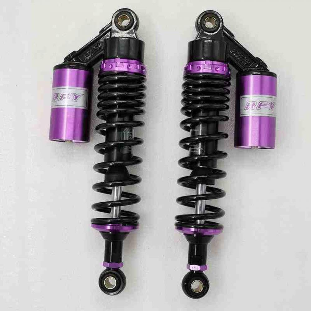 Universal 7mm Feder Motorrad Stoßdämpfer 320mm 330mm 340mm 350mm 360mm Kompatibel mit verschiedenen Modellen in Lila Schwarz(320mm purple) von VbCLKG