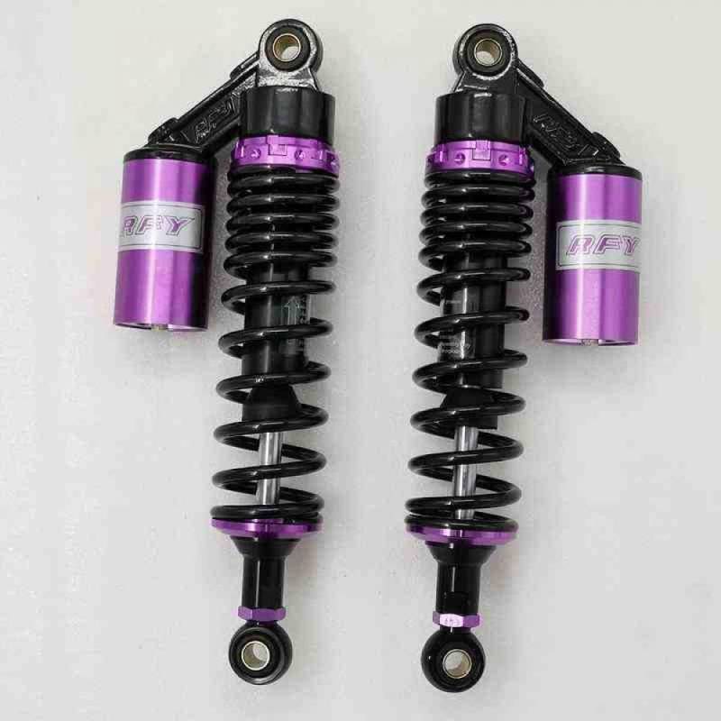 Universal 7mm Feder Motorrad Stoßdämpfer 320mm 330mm 340mm 350mm 360mm Kompatibel mit verschiedenen Modellen in Lila Schwarz(340mm purple) von VbCLKG