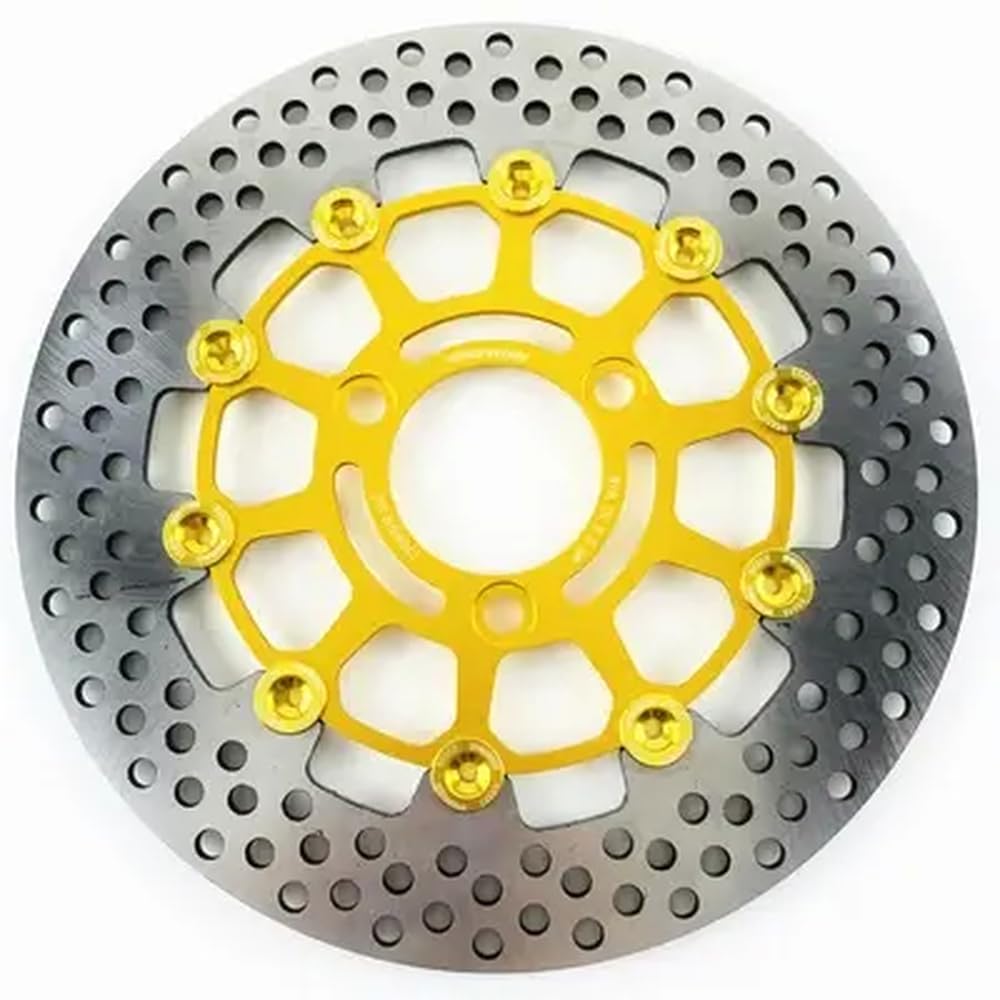 Universelle schwimmende Bremsscheibe aus CNC-Aluminium, 260 x 70 mm, mit 3 Löchern, kompatibel mit Motorradmodellen(Gold) von VbCLKG