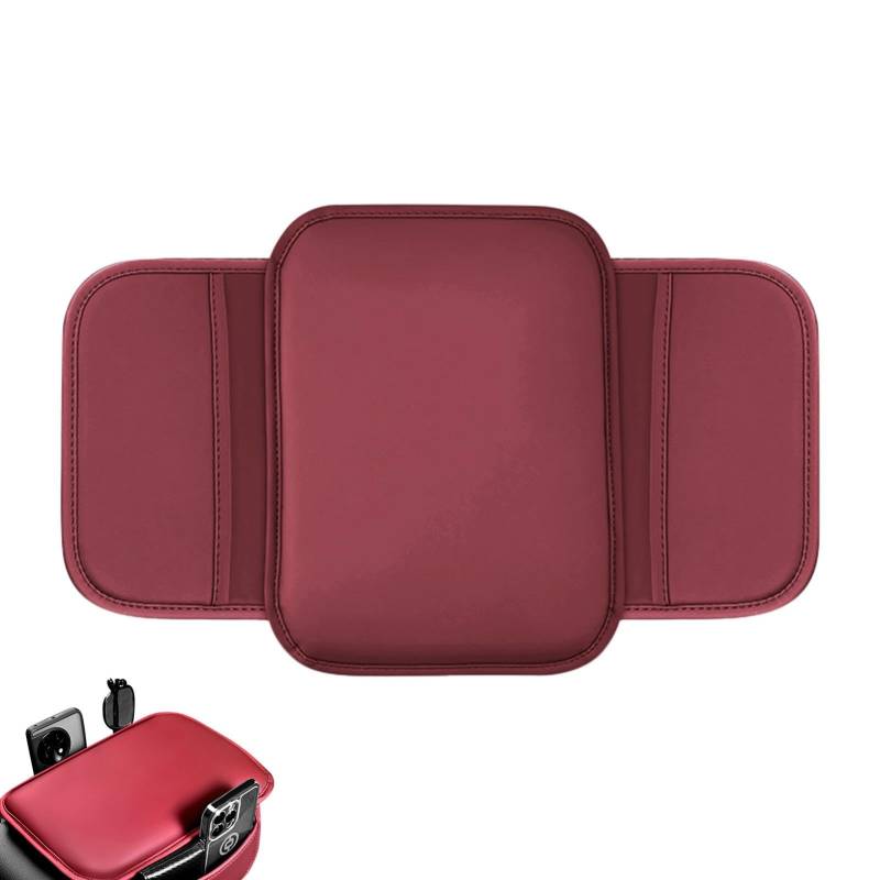 Vbnuyhim Armlehnenbezug für Auto | PU-Leder Auto Armlehne Box Matte Mittelkonsole Matte | Bequeme Auto-Armlehnenbezug mit Taschen für SUV, LKW, Fahrzeug von Vbnuyhim