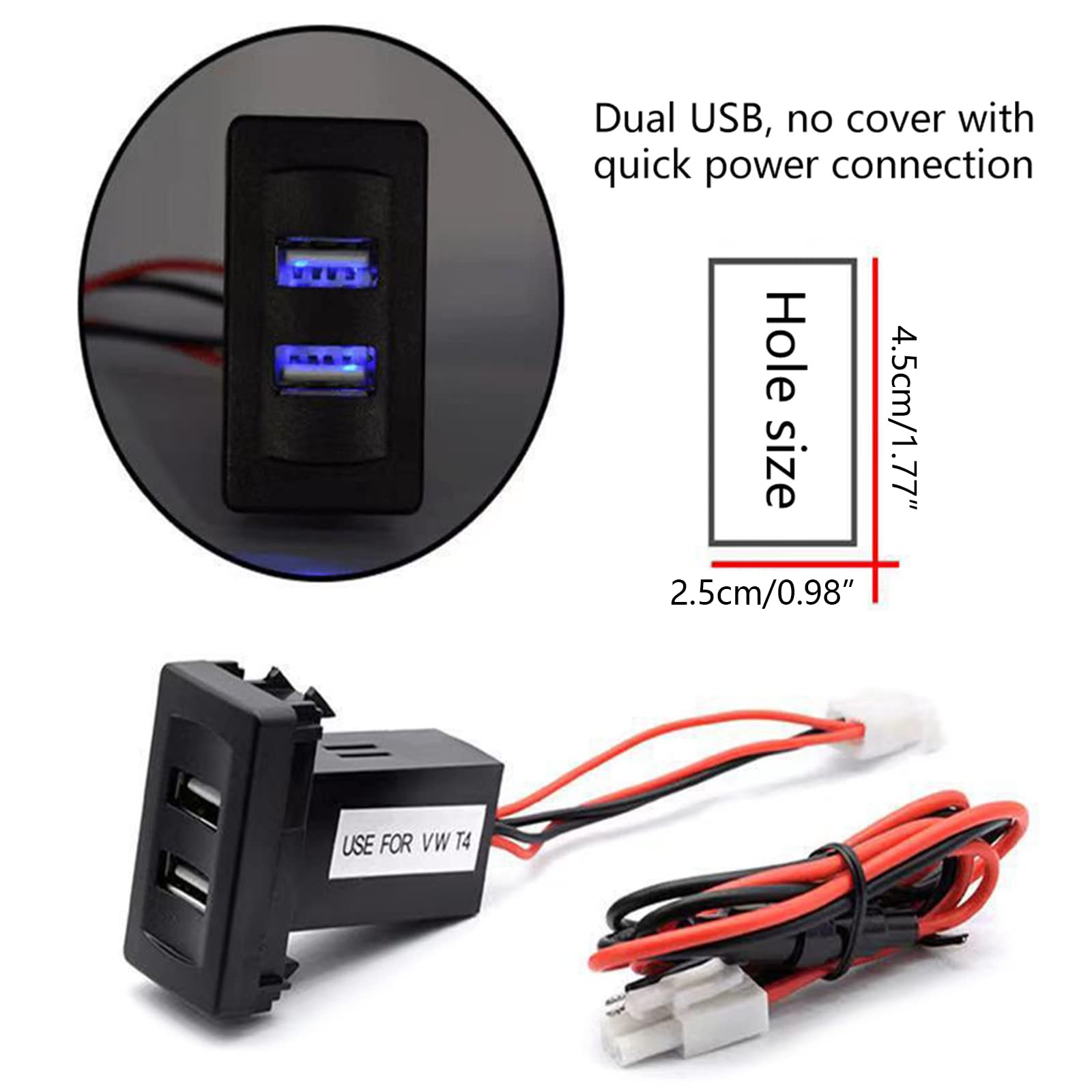 2 1 A Auto Ladegerät Schnellladung Ports USB Ladegerät Tragbarer Adapter Für T4-Blitzladung von Vdaxvme