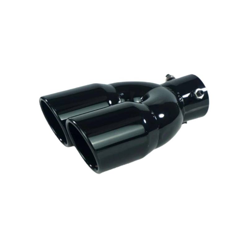 Auto Auspuffrohr Endrohr Universal 63mm Auto Einlass Doppel Barrel Hinten Auspuff Spitze Endrohr Schalldämpfer Outlet Edelstahl Auto Zubehör Auto Auspuffspitze(Black Z) von Vdifsvb