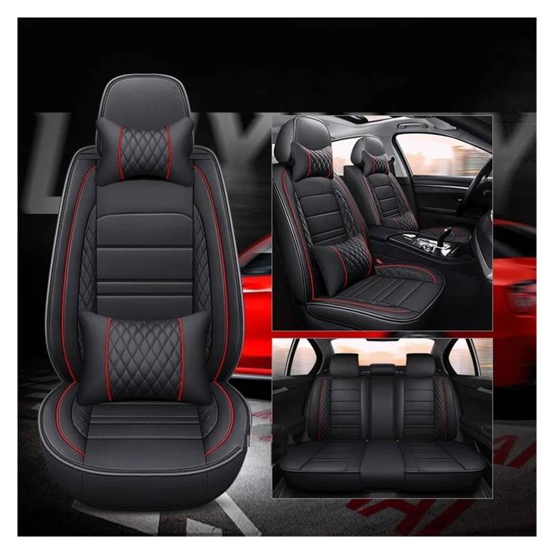 Autositzbezüge Für Peugeot 206 307SW 308 407 408 508sw 208 2008 3008 4008 5008 Universal Style 3D Autositzbezug Auto Sitzbezüge(B-Black red 5 Seats) von Vdifsvb