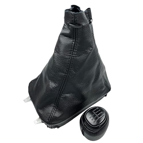 Schalthebel Knopf Für SAAB 93 9-3 SS 2003-2011 2012 5/6 Geschwindigkeit Schaltknauf Leder Gamasche Boot Abdeckung Fall Hebel Shifter Schaltknauf(6 Speed Black Combo) von Vdifsvb