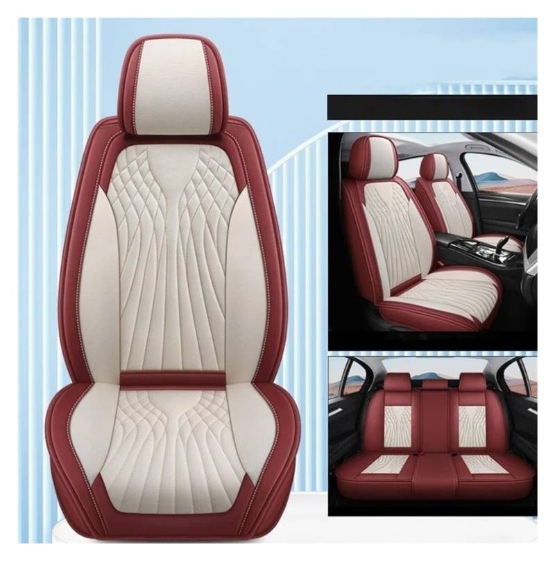 Vdifsvb Autositzbezüge Für Cadillac Für XT5 Für XT4 Für XT6 Für ATSL CT4 CT5 CT6 CT Für Cts All Inclusive Auto Leder Sitzbezug Auto Sitzbezüge(Red White) von Vdifsvb