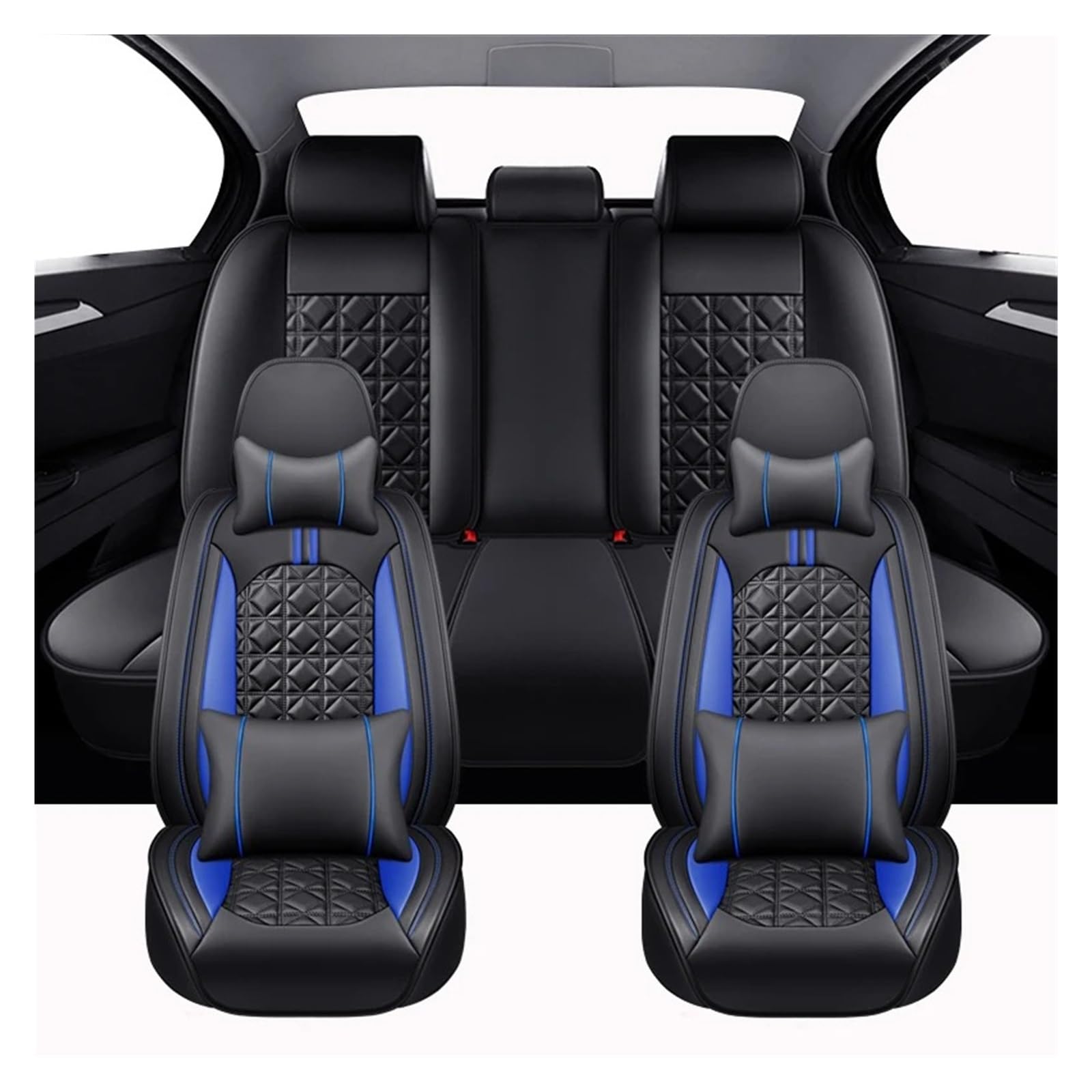 Vdifsvb Autositzbezüge Für Chery Für Tiggo 4 Für Pro Universal Full Set Autositzbezüge Autozubehör Auto Sitzbezüge(Luxurious-Black Blue) von Vdifsvb