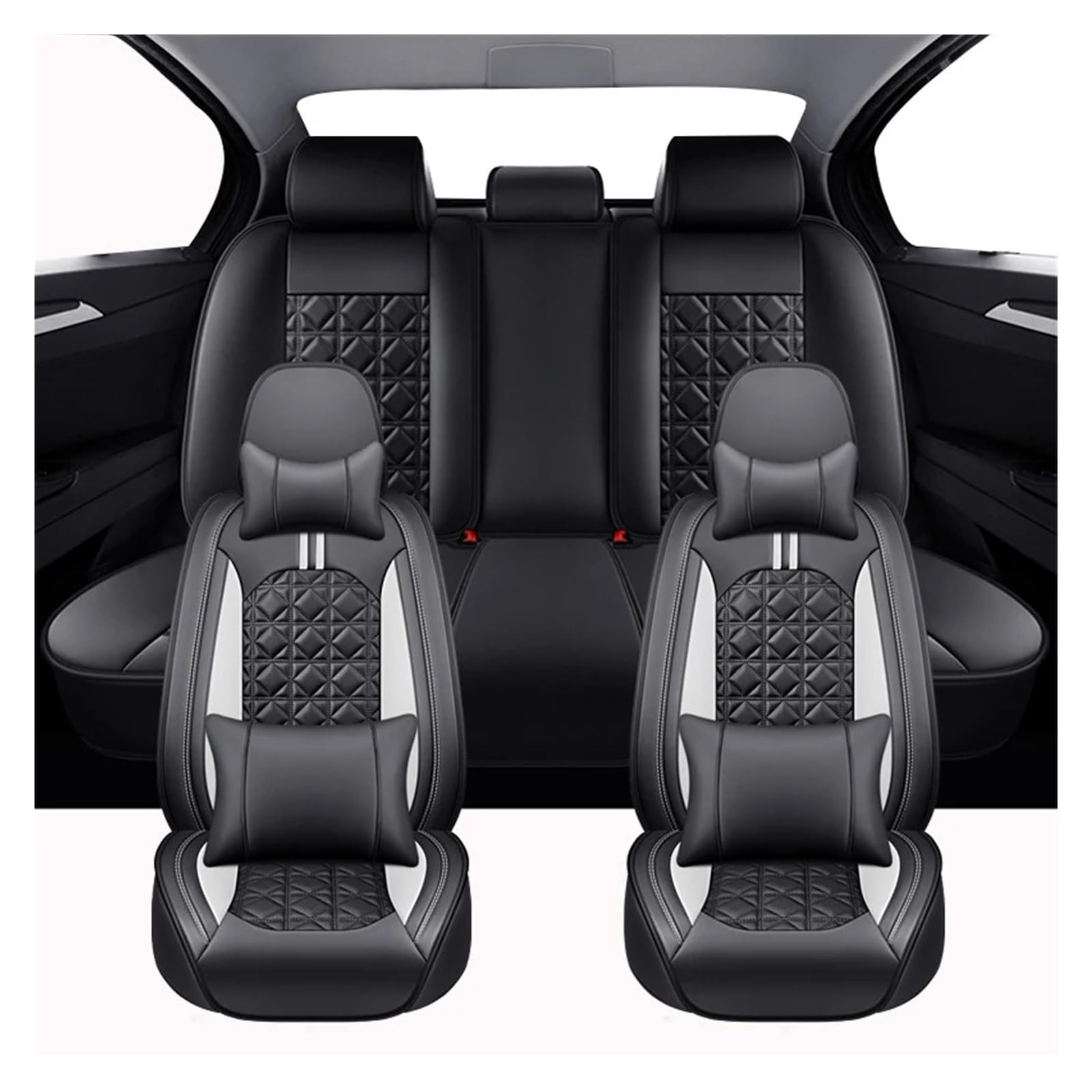 Vdifsvb Autositzbezüge Für Chery Für Tiggo 4 Für Pro Universal Full Set Autositzbezüge Autozubehör Auto Sitzbezüge(Luxurious-Black White) von Vdifsvb