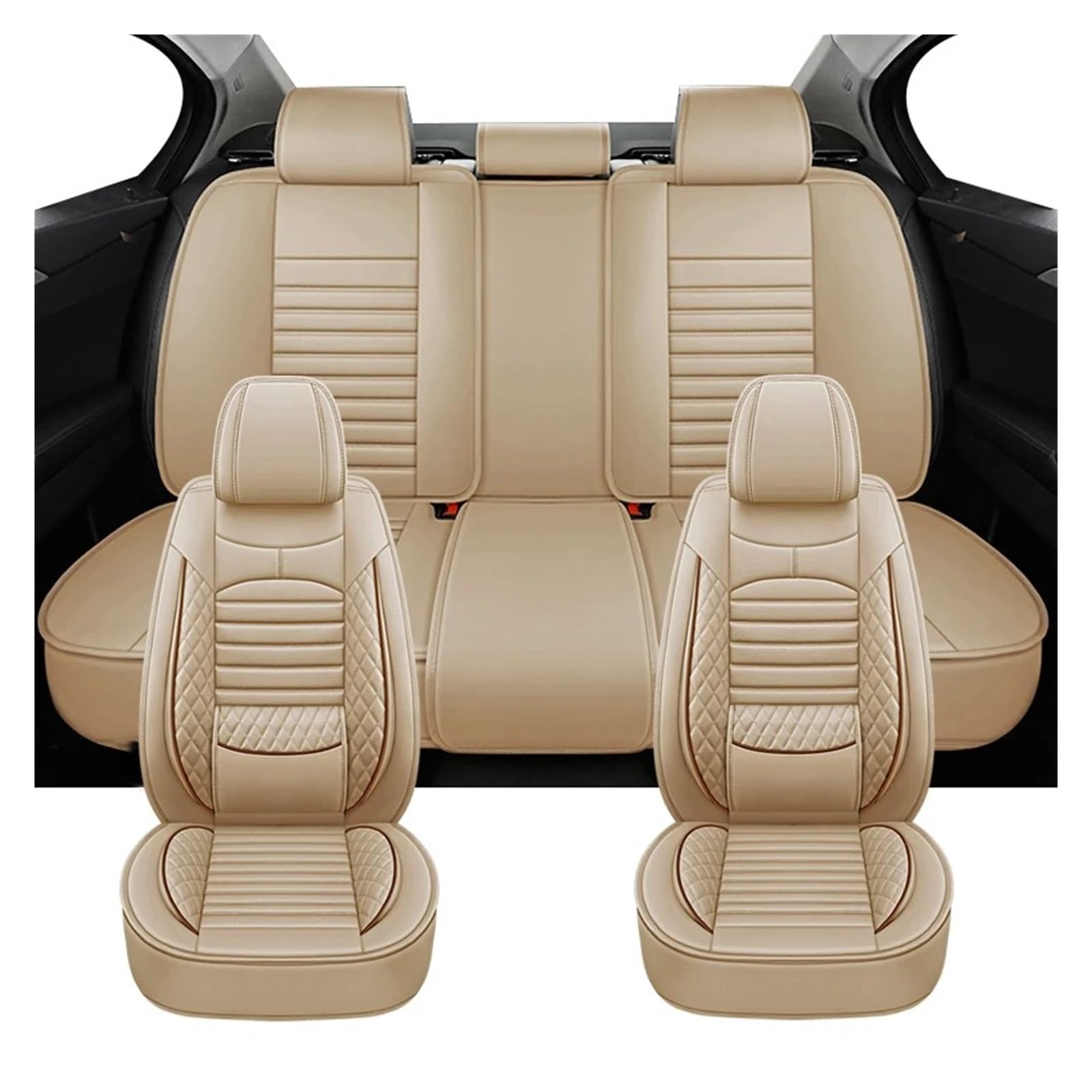 Vdifsvb Autositzbezüge Für Chevrolet Für Orlando Komplettset Universal-Autositzbezüge Autozubehör Auto Sitzbezüge(Standard-Beige) von Vdifsvb