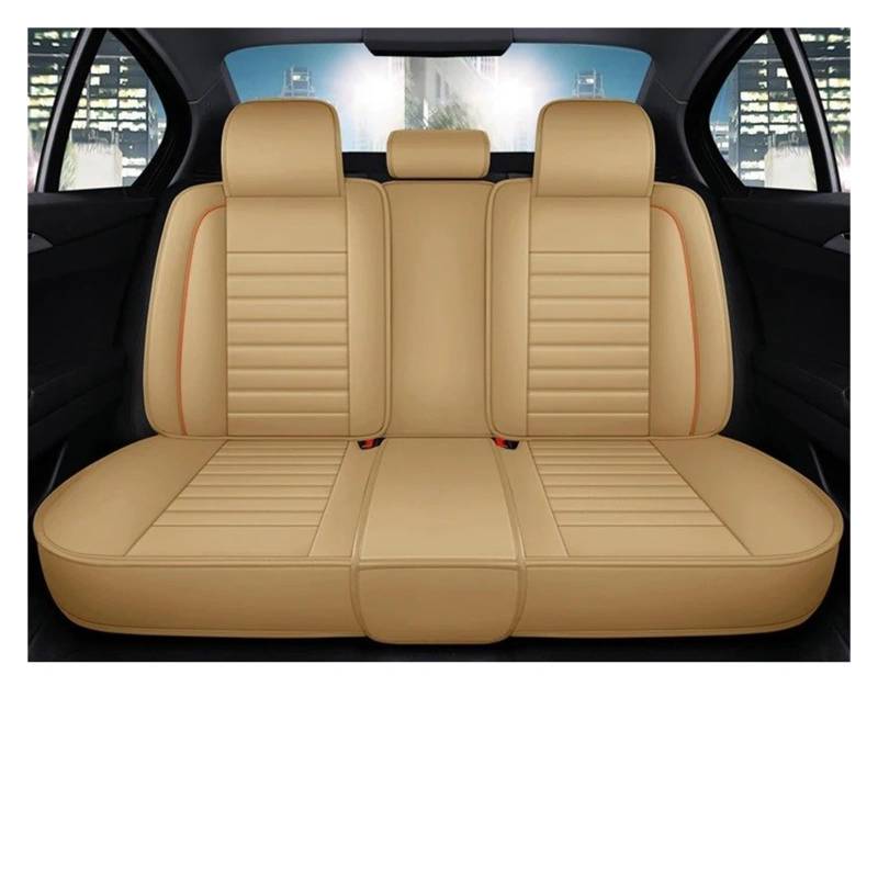 Vdifsvb Autositzbezüge Für FIAT Für Grande Für Punto Für Albea 500x Für Bravo Universeller Autositzbezug Auto Sitzbezüge(Rear Seats-Beige) von Vdifsvb