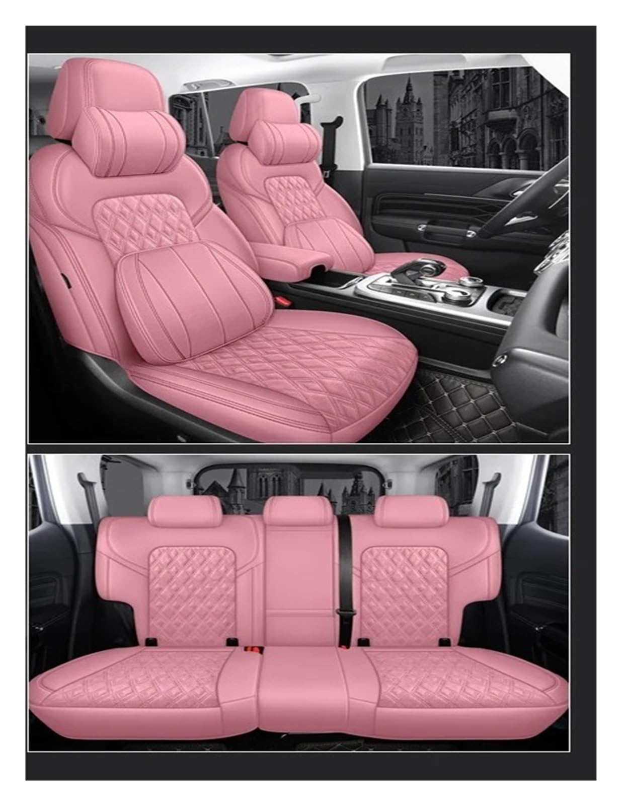 Vdifsvb Autositzbezüge Für G-Klasse G350 G55 G500 G63 Für AMG W463 Autositzbezug Auto Sitzbezüge(PINK LUX) von Vdifsvb