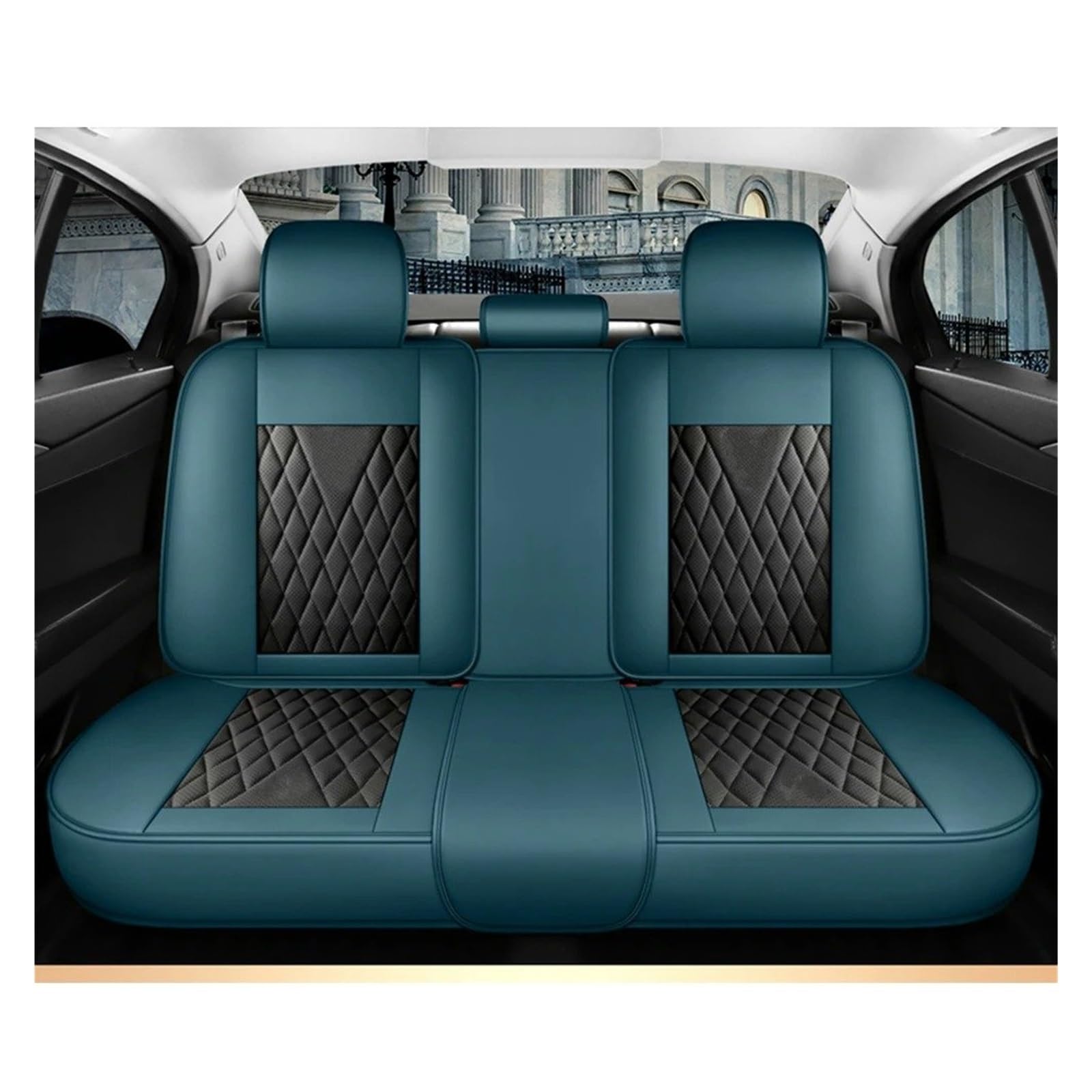 Vdifsvb Autositzbezüge Für Jeep Für Cherokee WK2 WJ 2004 2014 Für Patriot Für Wrangler Für Compass 2007 2019 Für Renegade Für Grand Autositzbezug Auto Sitzbezüge(Black Blue Rear) von Vdifsvb