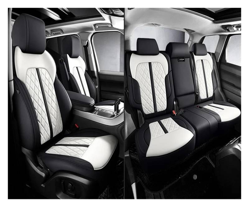 Vdifsvb Autositzbezüge Für Volvo Für Xc90 Für V60 Für S60 V40 C30 C70 S80 Xc40 Für Xc60 Autositzbezüge Auto Sitzbezüge(5Piece-Black White) von Vdifsvb