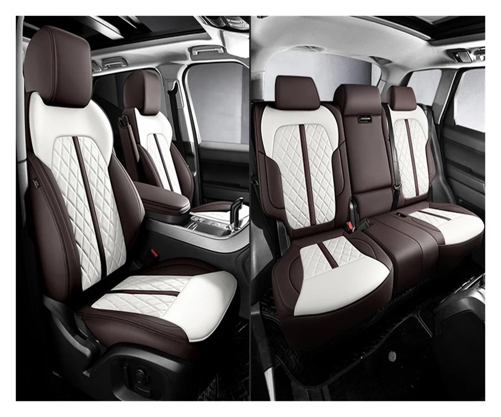 Vdifsvb Autositzbezüge Für Volvo Für Xc90 Für V60 Für S60 V40 C30 C70 S80 Xc40 Für Xc60 Autositzbezüge Auto Sitzbezüge(5Piece-Coffee White) von Vdifsvb