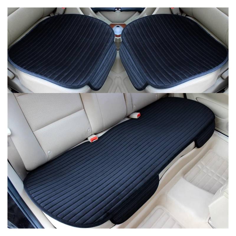 Vdifsvb Autositzbezüge Universal Auto Sitz Abdeckung Für Vorne Hinten Stuhl Protector Sitz Kissen Pad Matte Nicht Gleiten Auto Sitzbezüge(3 Piece Black) von Vdifsvb