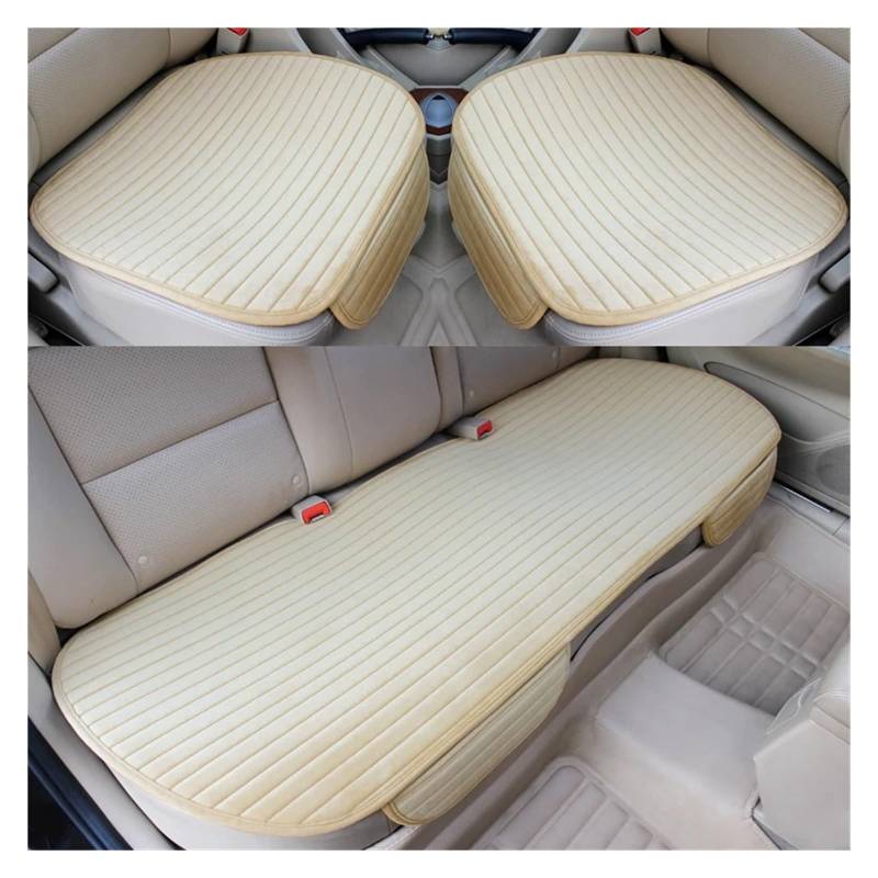 Vdifsvb Autositzbezüge Universal Auto Sitz Abdeckung Für Vorne Hinten Stuhl Protector Sitz Kissen Pad Matte Nicht Gleiten Auto Sitzbezüge(3 Piece beige) von Vdifsvb