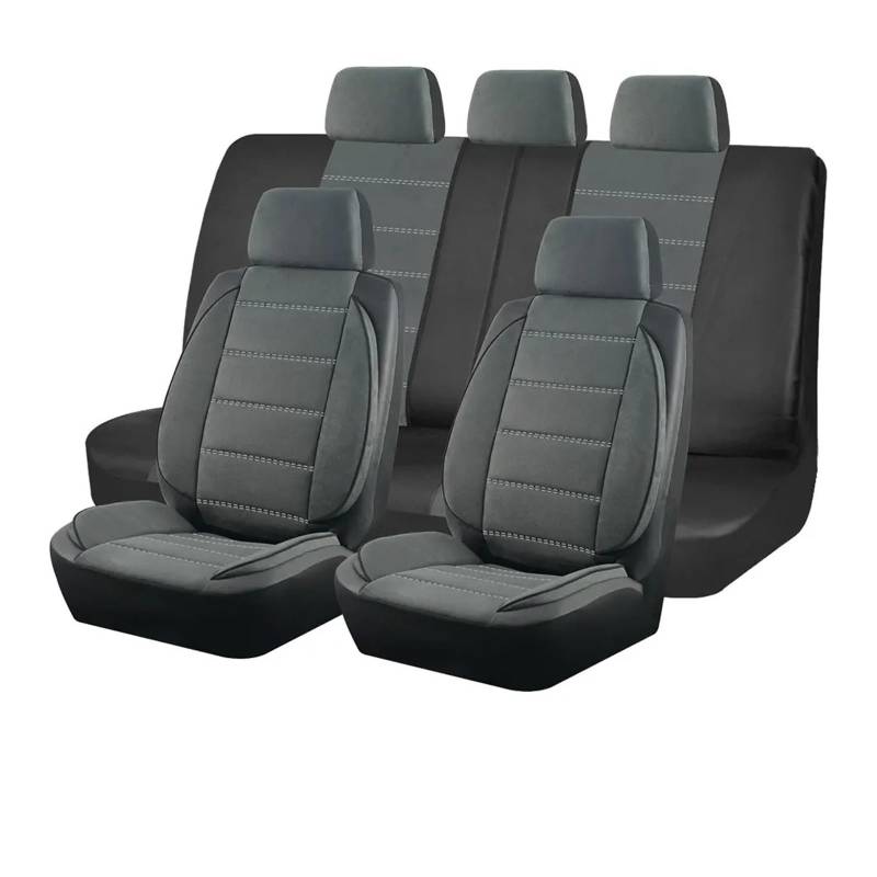 Vdifsvb Autositzbezüge Universal Autositzbezüge Seite Stereo Modellierung Leder Fluff Fit Für Die Meisten Auto Zubehör Innen Auto Sitzbezüge(Gray 5 Seat) von Vdifsvb