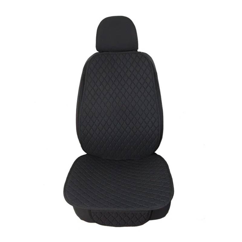 Vdifsvb Autositzbezüge Universal Autositzbezug Schutz Auto Vorne Hinten Rückenlehne Leinen Sitzkissen Pad Automotive Interior Truck SUV Van Auto Sitzbezüge(1 Front Black) von Vdifsvb