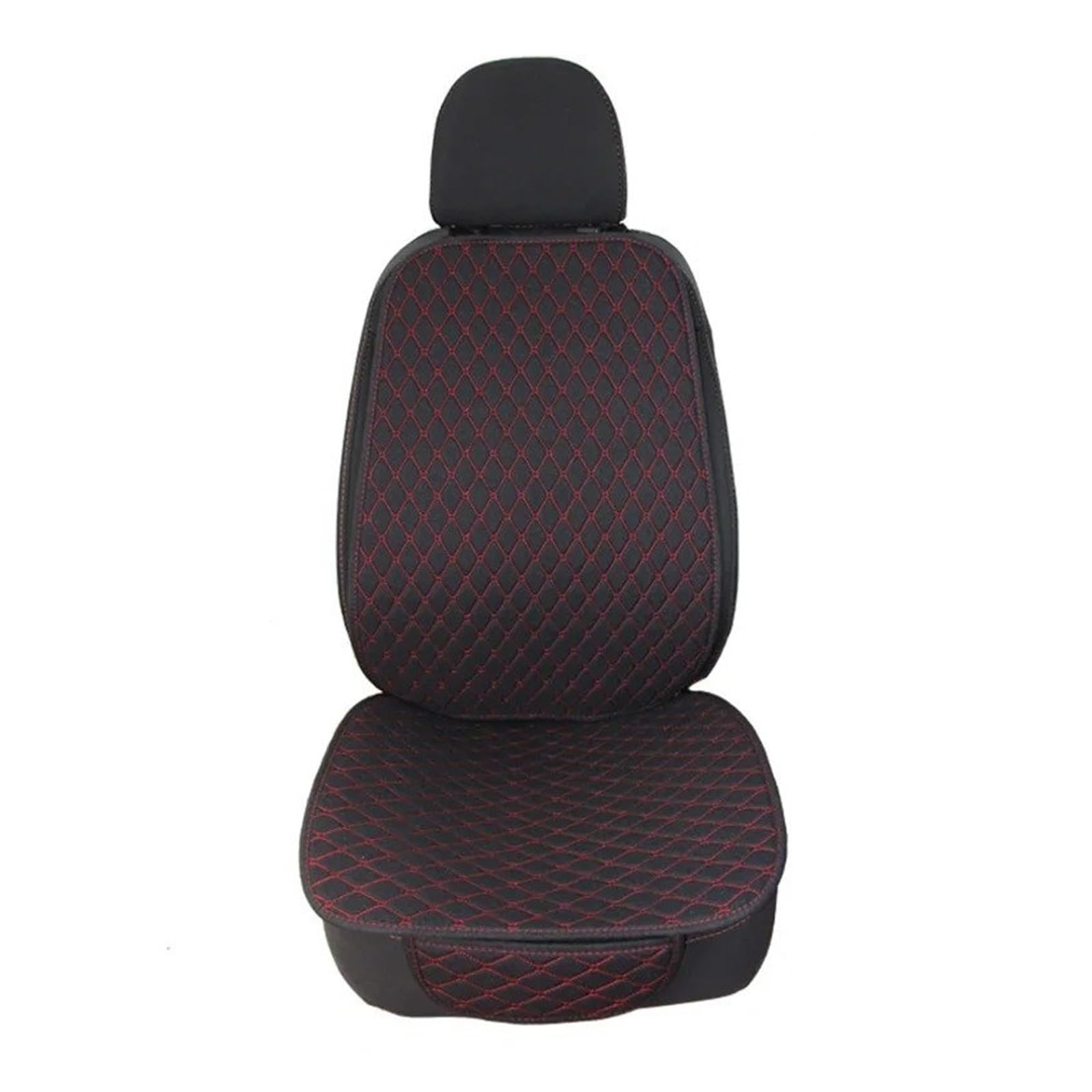 Vdifsvb Autositzbezüge Universal Autositzbezug Schutz Auto Vorne Hinten Rückenlehne Leinen Sitzkissen Pad Automotive Interior Truck SUV Van Auto Sitzbezüge(1 Front Black red) von Vdifsvb