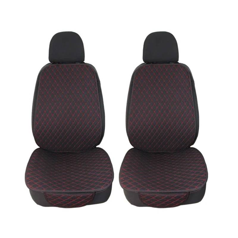 Vdifsvb Autositzbezüge Universal Autositzbezug Schutz Auto Vorne Hinten Rückenlehne Leinen Sitzkissen Pad Automotive Interior Truck SUV Van Auto Sitzbezüge(2 Front Black red) von Vdifsvb