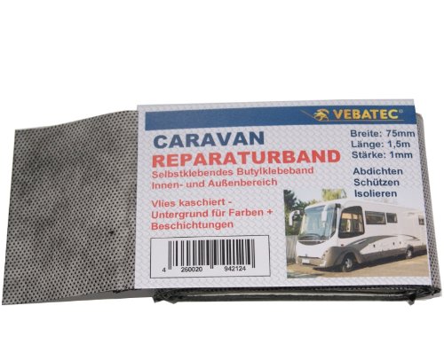 Vebatec Caravan Reparaturband 75 mm x 1,5 m VLIES beschichtet von Vebatec