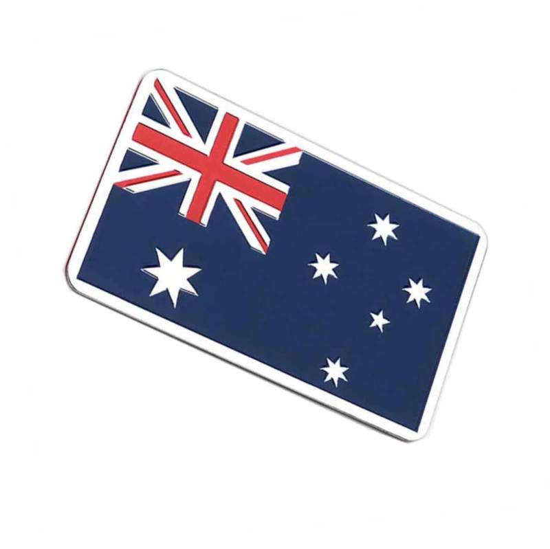 Veemoon Australien Auto Emblem Aufkleber Mit Nationalflagge – Rechteckiges Abziehbild Für Stoßstange Und Karosserie-Dekoration - Ideal Für Auto Liebhaber Und Flaggen Enthusiasten von Veemoon